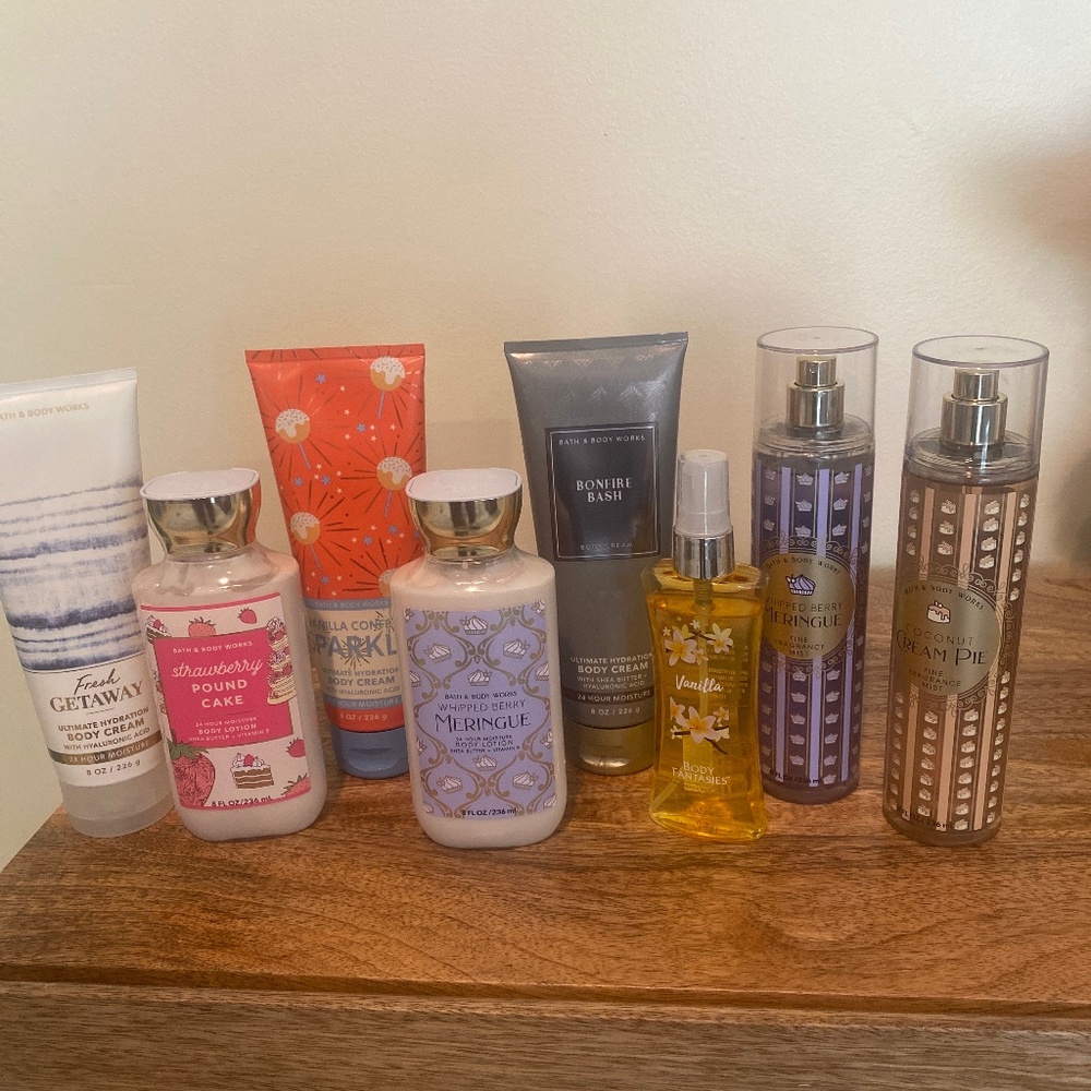 Bath and Body Works- Body Mist, Lotion, and Cream Lot